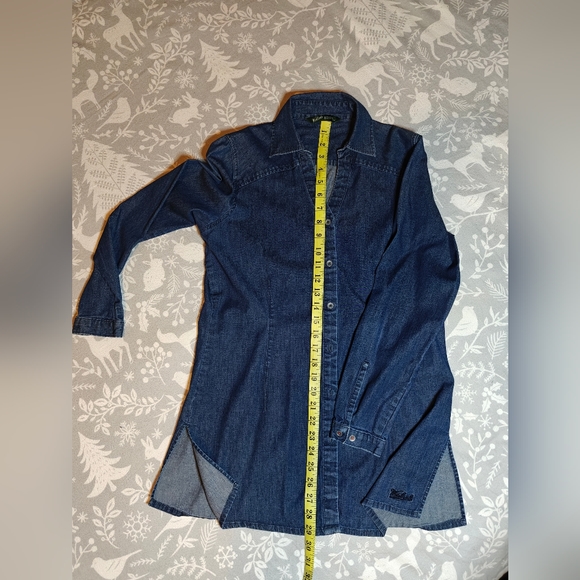 Vintage Woolrich Denim Jean Shirt - Medium - Picture 6 of 7